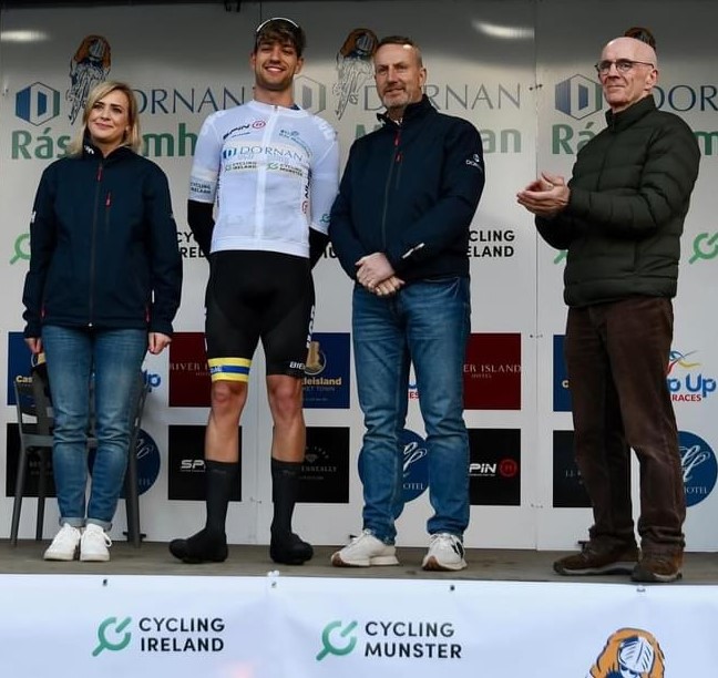 Pictured is Izabela Wojtaszek, Liam Crowley; Dornan summer intern 2023, Micheál O Connor, and Dr. Tom Daly; President of Cycling Ireland