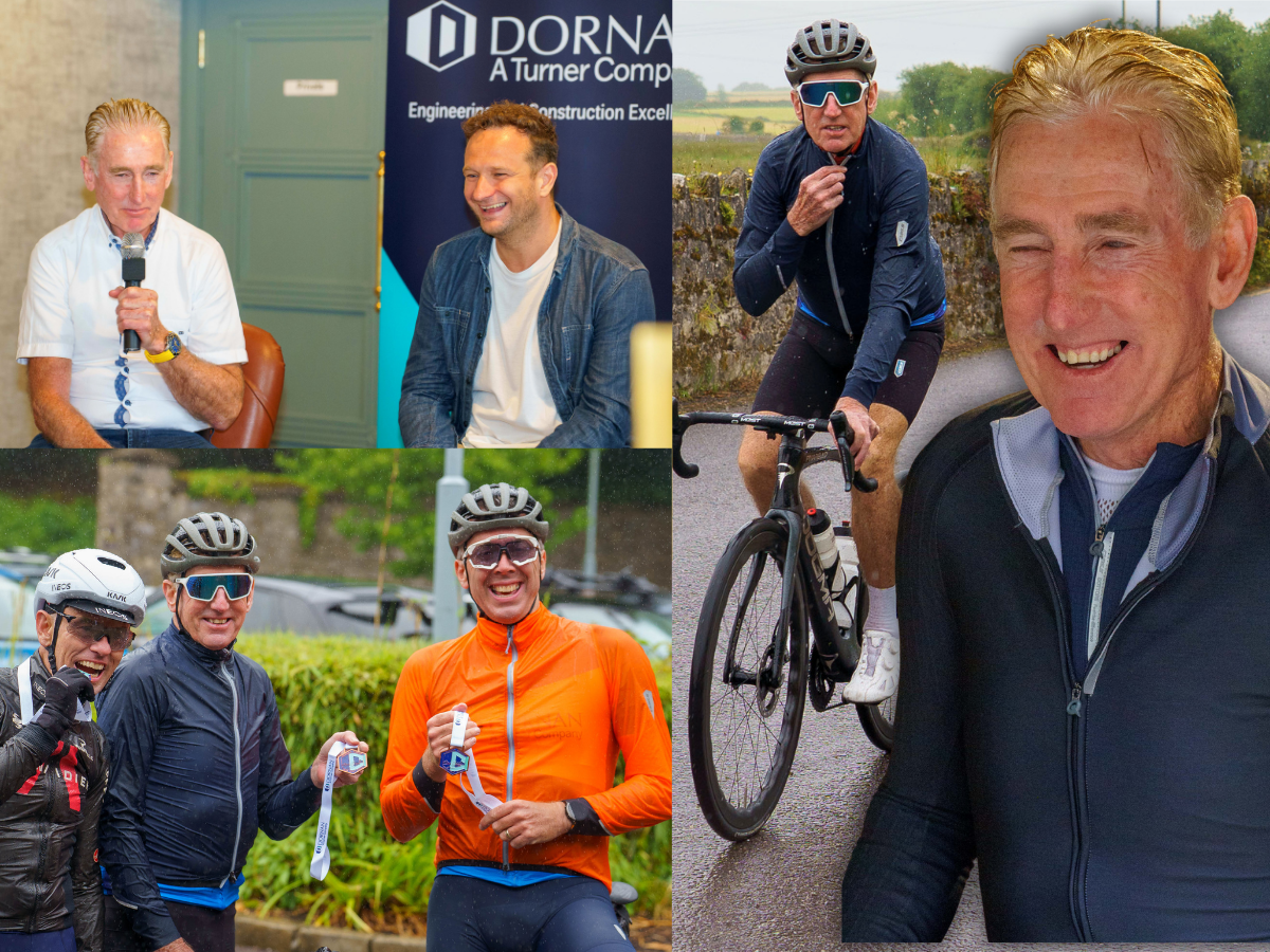Irish cycling legend Sean Kelly attending Dornan's charity cycle 